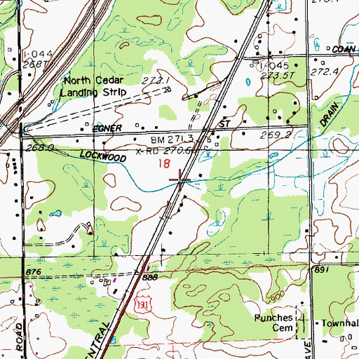 Topographic Map of Lockwood Drain, MI