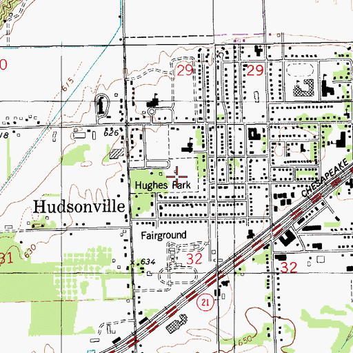 Topographic Map of Hughes Park, MI