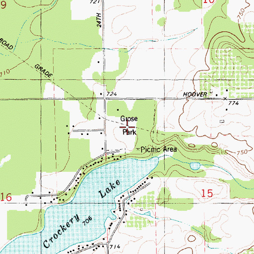 Topographic Map of Grose Park, MI