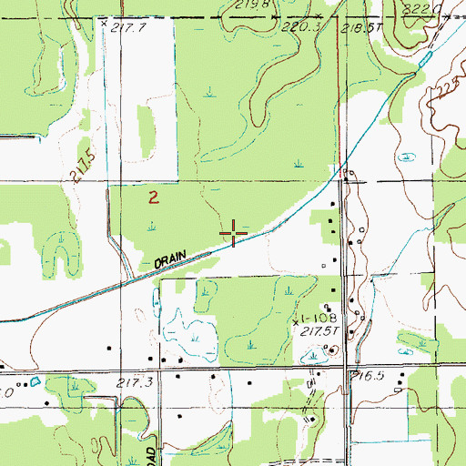 Topographic Map of Slater Drain, MI