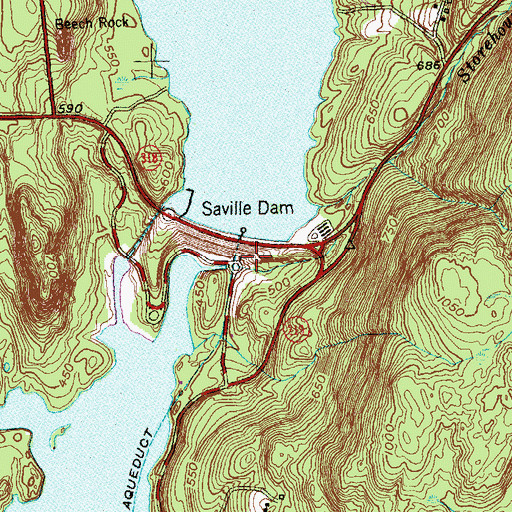 Topographic Map of Saville Dam, CT