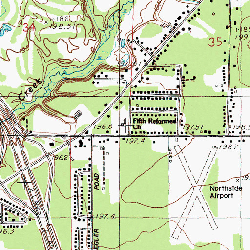Topographic Map of Fifth Reformed Church, MI