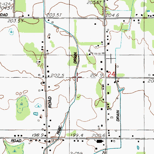 Topographic Map of Ribe Drain, MI