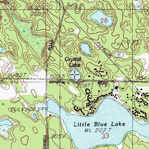 Topographic Map of Crystal Lake, MI