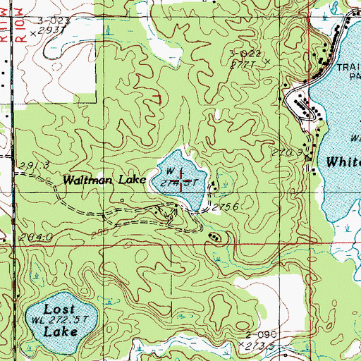 Topographic Map of Waltman Lake, MI