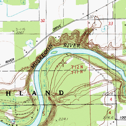 Topographic Map of Carlson Drain, MI