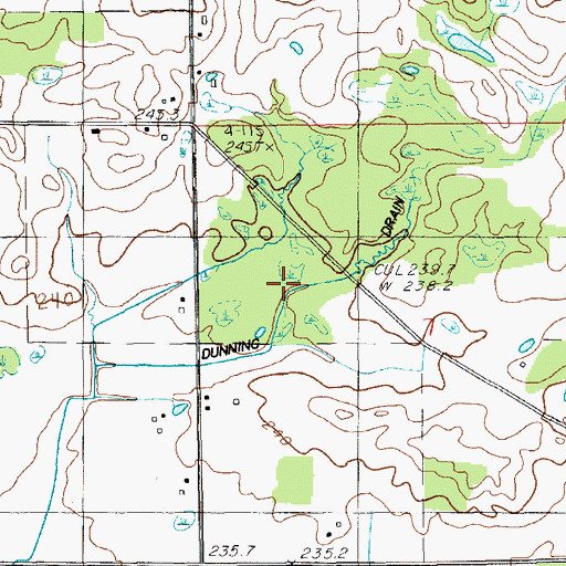Topographic Map of Dunning Drain, MI