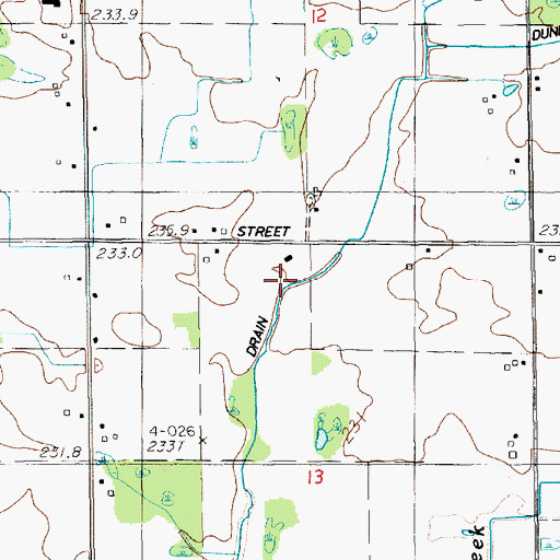 Topographic Map of Siems Drain, MI