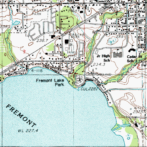 Topographic Map of Fremont Lake Park, MI