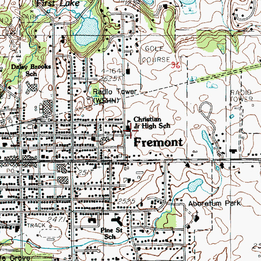 Topographic Map of Christian Junior High School, MI
