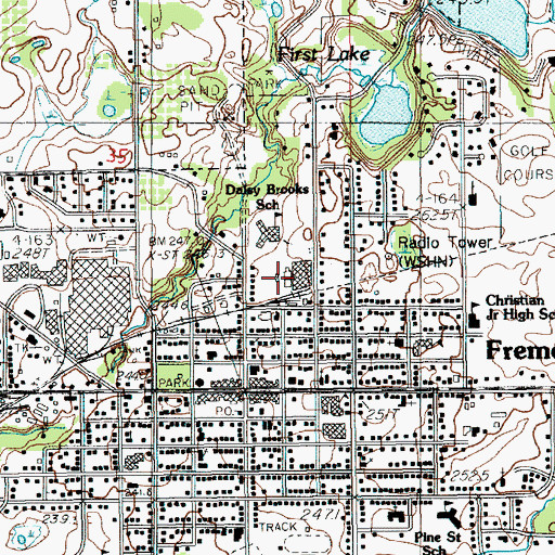Topographic Map of Dusty Brooks School, MI