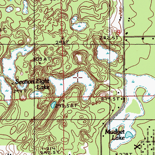 Topographic Map of Section Eight Lake, MI