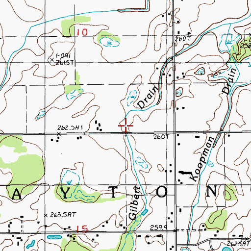 Topographic Map of Gilbert Drain, MI