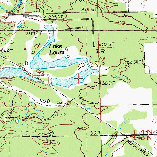 Topographic Map of Lake Laura, MI