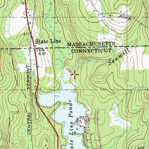 Topographic Map of Sawmill Brook, CT