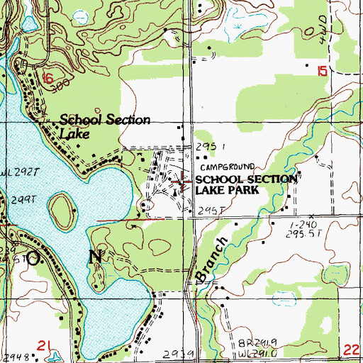 Topographic Map of School Section Lake Park, MI