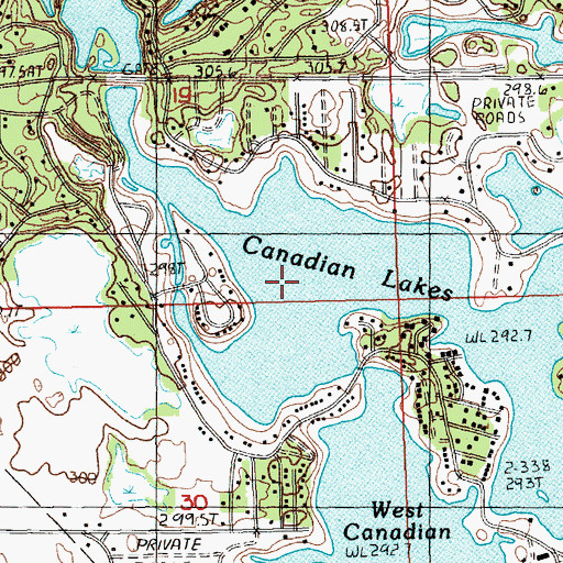 Topographic Map of East Canadian Lake, MI