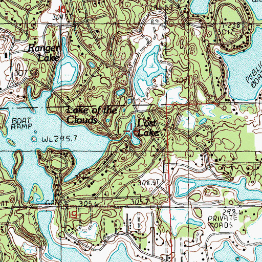 Topographic Map of Lost Lake, MI