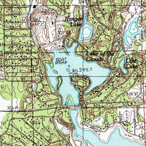 Topographic Map of Lake of the Clouds, MI