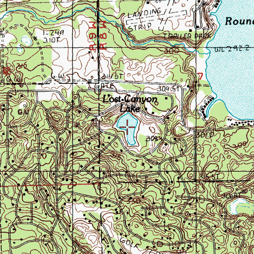 Topographic Map of Lost Canyon Lake, MI