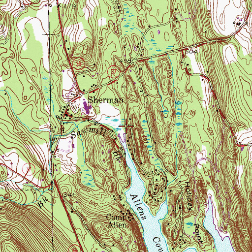 Topographic Map of Sawmill Brook, CT