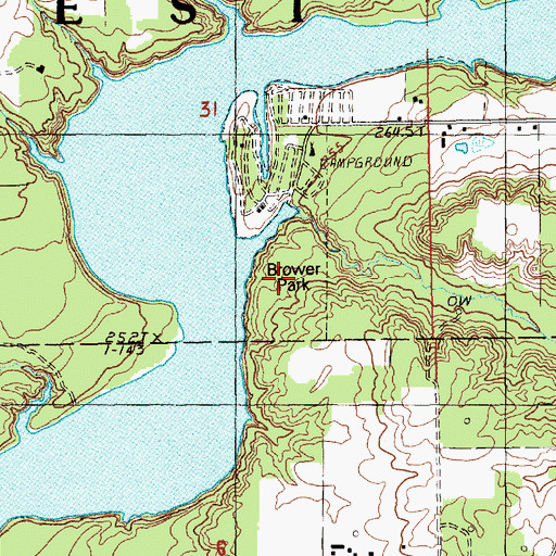 Topographic Map of Brower Park, MI