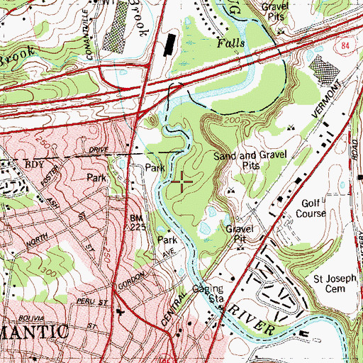 Topographic Map of Sawmill Brook, CT