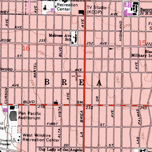Topographic Map of Bais Yaakov School For Girls, CA