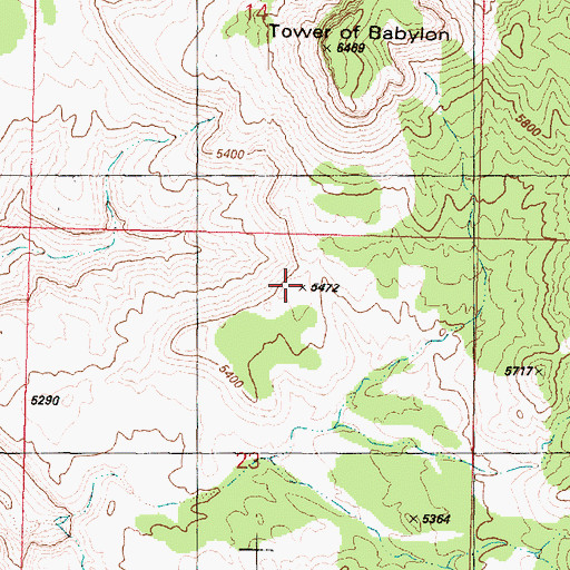 Topographic Map of Tower of Babylon, AZ