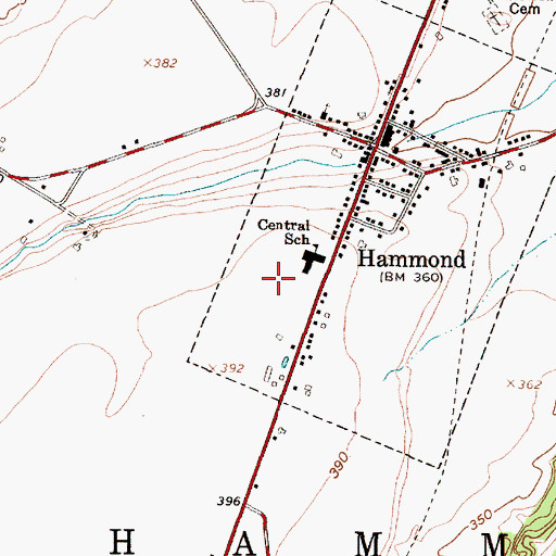Topographic Map of Hammond Airport (historical), NY
