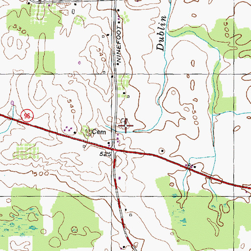 Topographic Map of Quaker Cemetery, NY