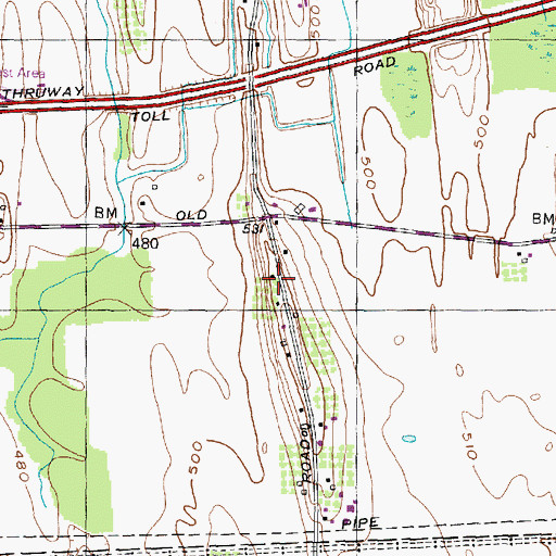 Topographic Map of School Number 2 (historical), NY