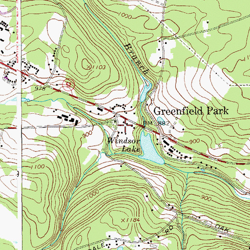 Topographic Map of Greenfield Park School (historical), NY