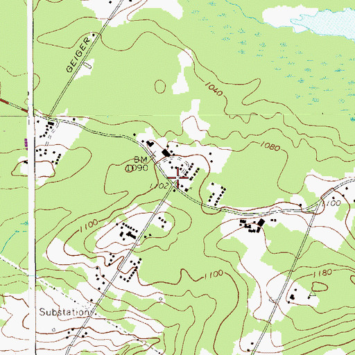 Topographic Map of Greenwood School (historical), NY