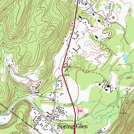Topographic Map of Spring Glen School (historical), NY
