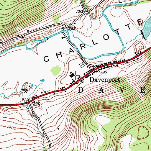 Topographic Map of School Number 1 (historical), NY