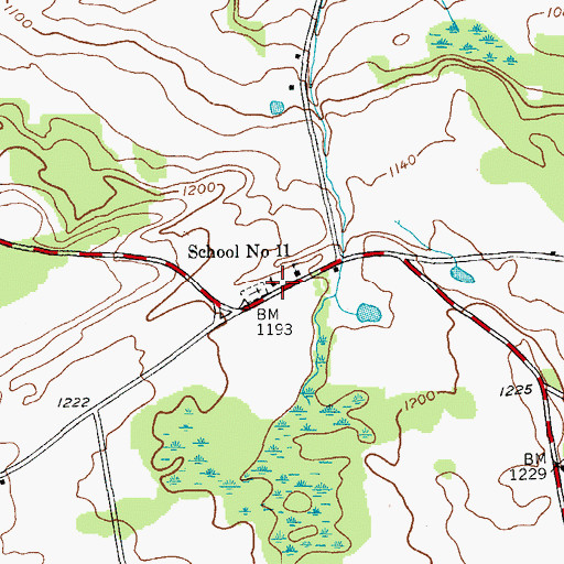 Topographic Map of Lee Church, NY