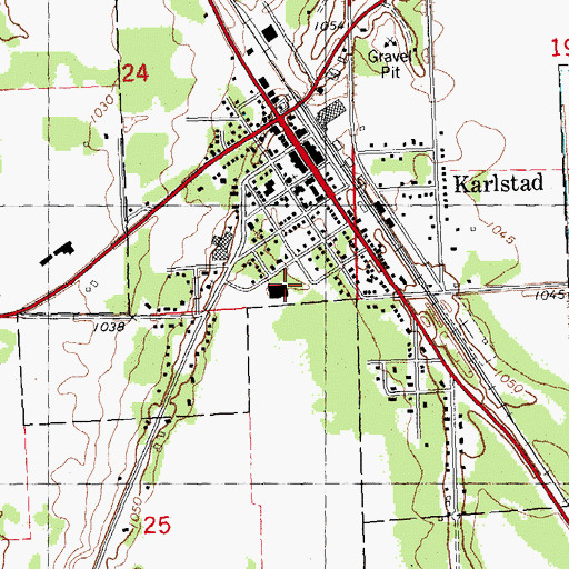 Topographic Map of Kittson Memorial Nursing Center, MN