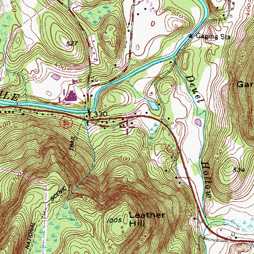 Topographic Map of Webatuck School (historical), NY