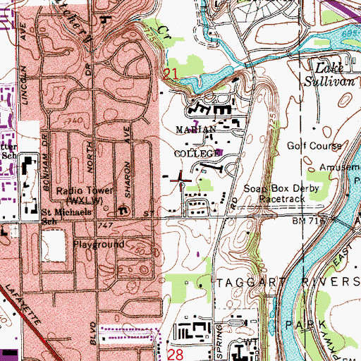 Topographic Map of Doyle Residence Hall, IN