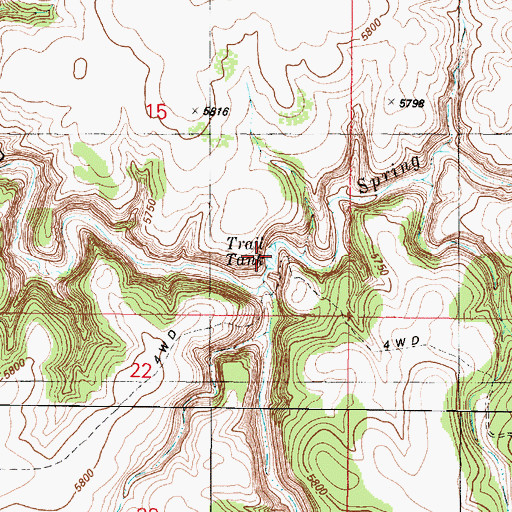 Topographic Map of Trail Tank, AZ