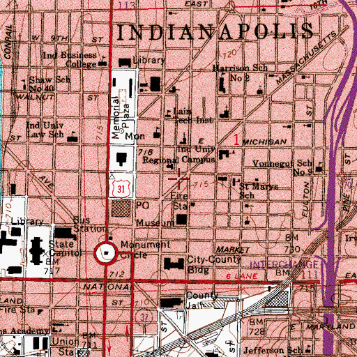 Topographic Map of Marott Center, IN