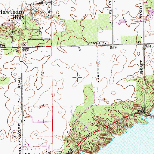 Topographic Map of Ironwood Windermere Golf Course, IN