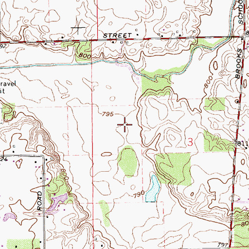 Topographic Map of Hawthorne Golf Course, IN