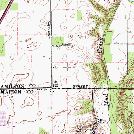 Topographic Map of Lantern Pines, IN