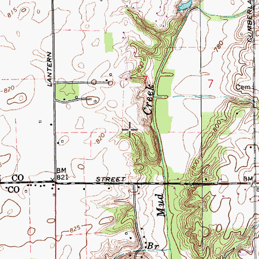 Topographic Map of Covington Estates, IN