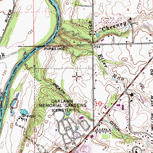 Topographic Map of Eller Commons, IN