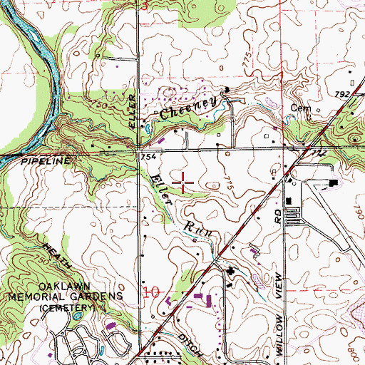 Topographic Map of Eller Run, IN