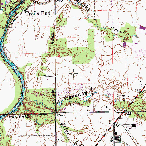 Topographic Map of Oxford Park, IN