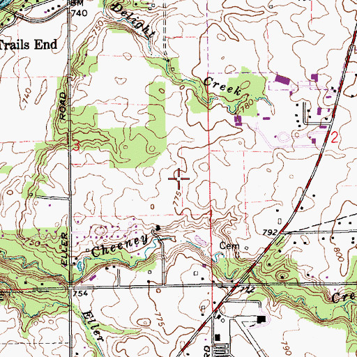 Topographic Map of Princeton Park, IN